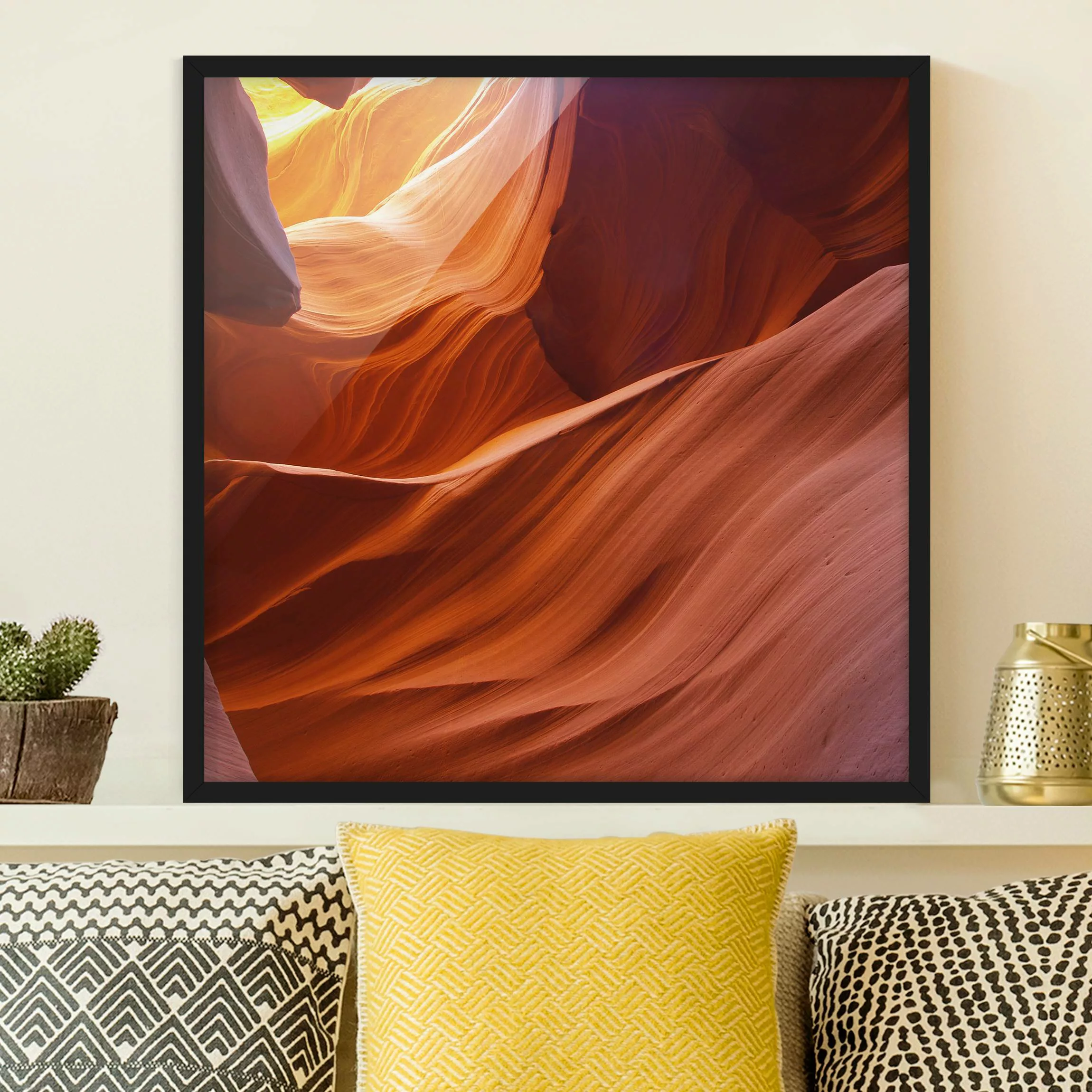 Bild mit Rahmen Natur & Landschaft - Quadrat Inner Canyon günstig online kaufen