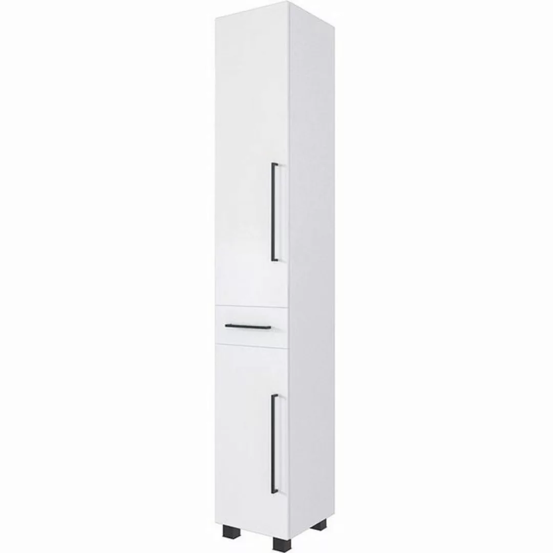 Lomadox Hochschrank MANLY-03 Badezimmer Schrank weiß modern Seitenschrank B günstig online kaufen