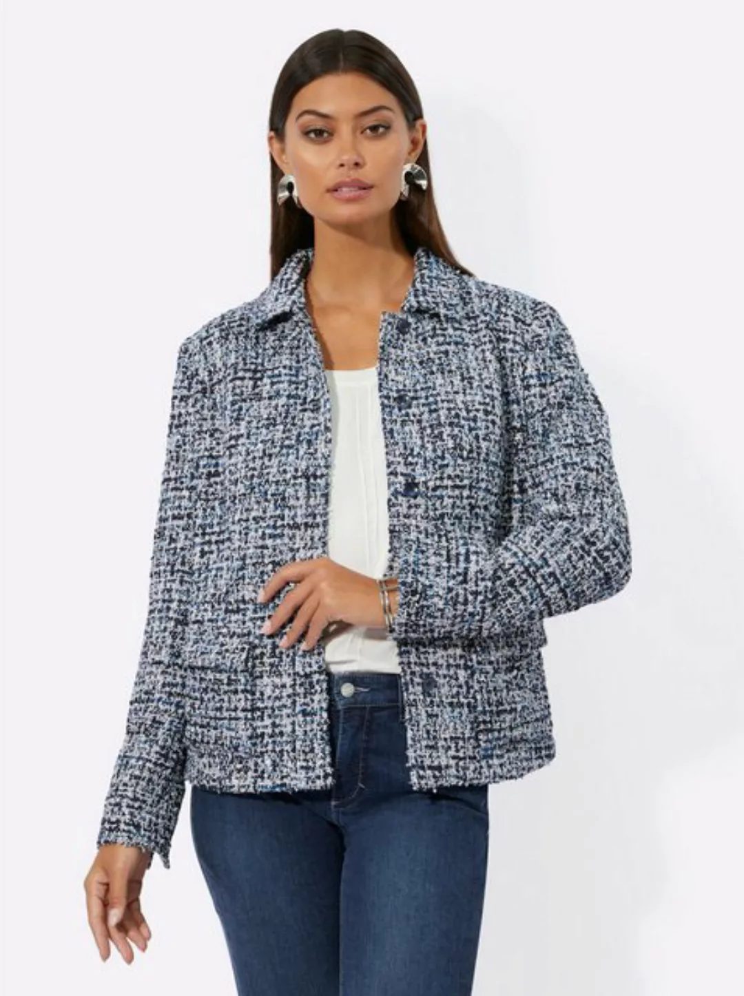 creation L Blusenblazer Bouclé-Blazer günstig online kaufen