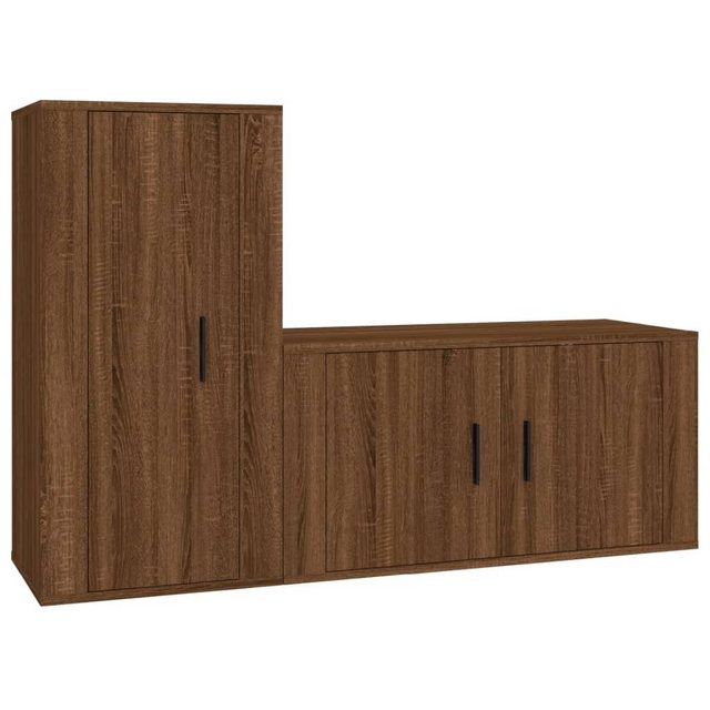 furnicato TV-Schrank 2-tlg. TV-Schrank-Set Braun Eichen-Optik Holzwerkstoff günstig online kaufen