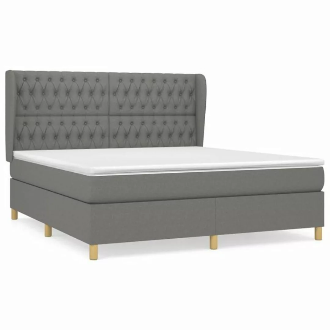 furnicato Bett Boxspringbett mit Matratze Dunkelgrau 180x200 cm Stoff (1-tl günstig online kaufen