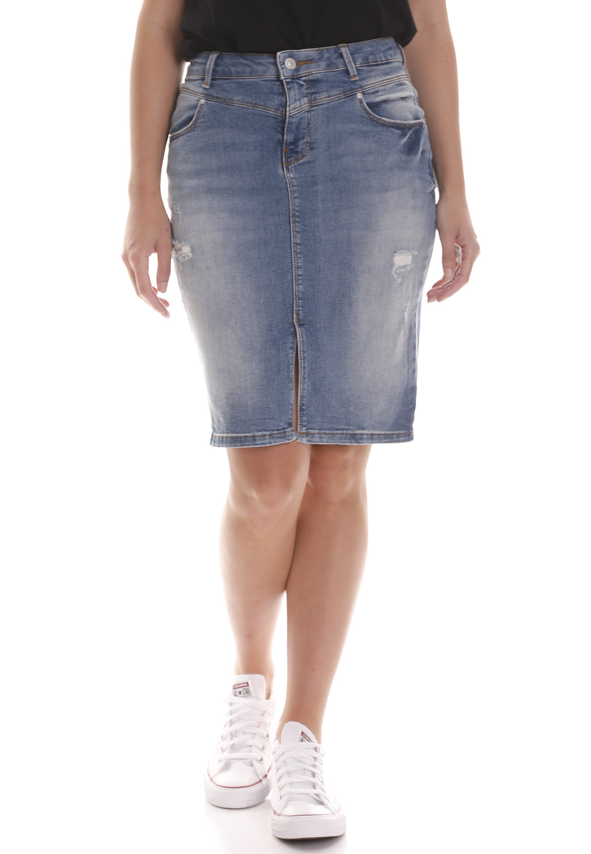 LTB Damen Jeansrock ROSALEEN Lelia Wash Mittelblau günstig online kaufen