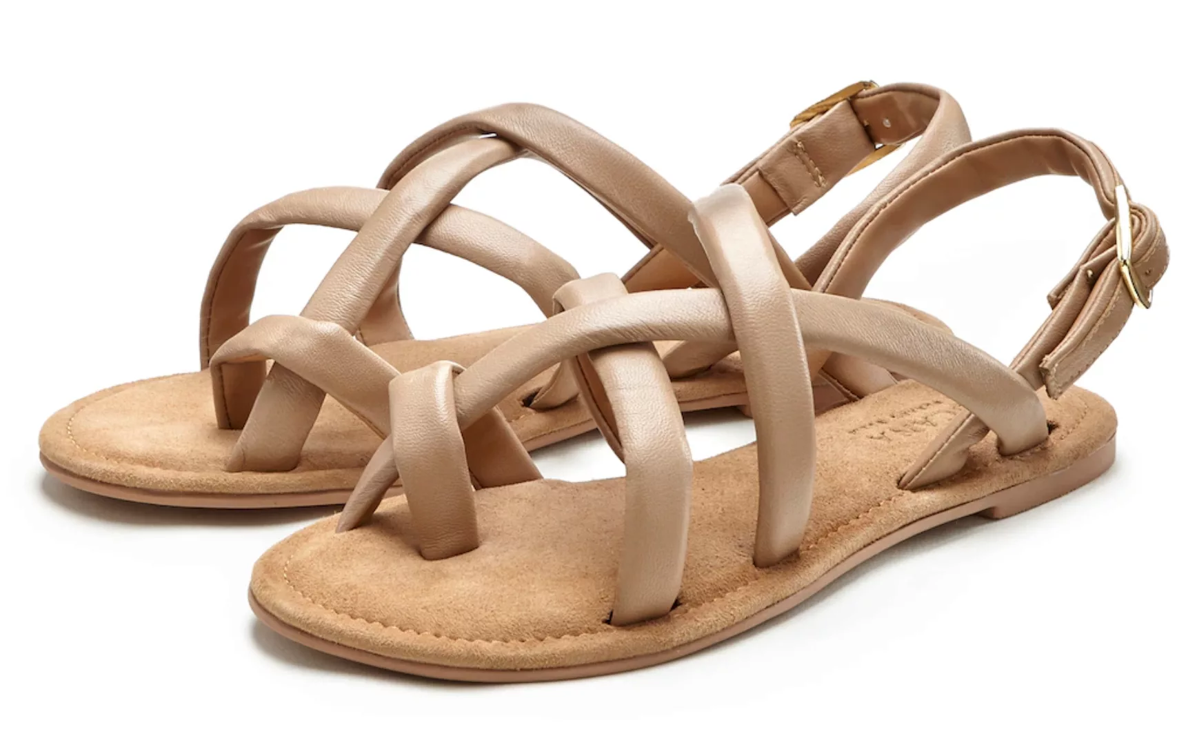 LASCANA Sandale, Sandalette, Sommerschuh aus hochwertigem Leder, raffiniert günstig online kaufen