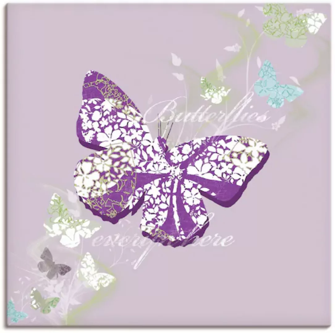 Artland Leinwandbild "Schmetterlinge in violett", Insekten, (1 St.) günstig online kaufen