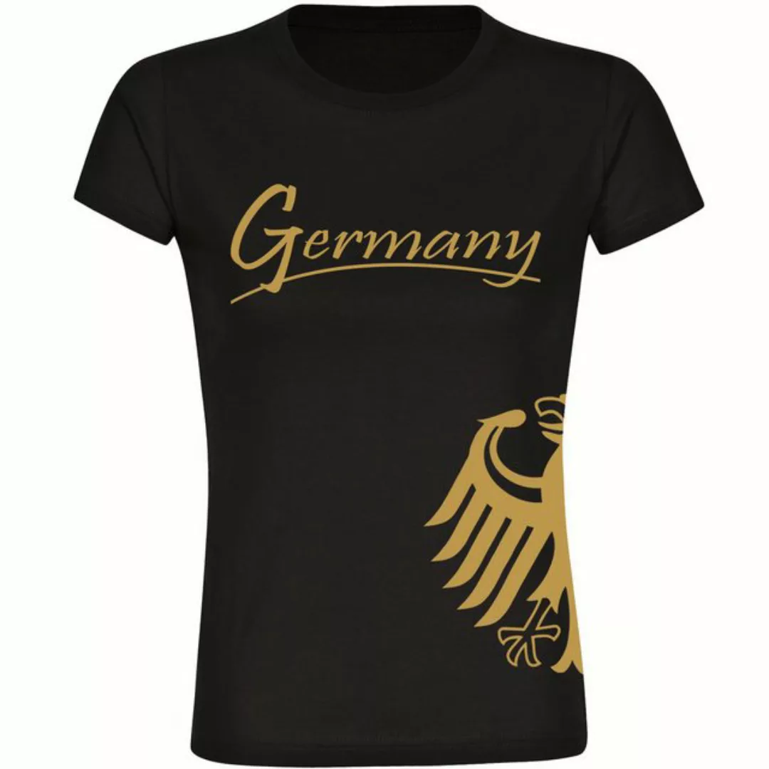 multifanshop T-Shirt Damen Germany - Adler seitlich Gold - Frauen günstig online kaufen