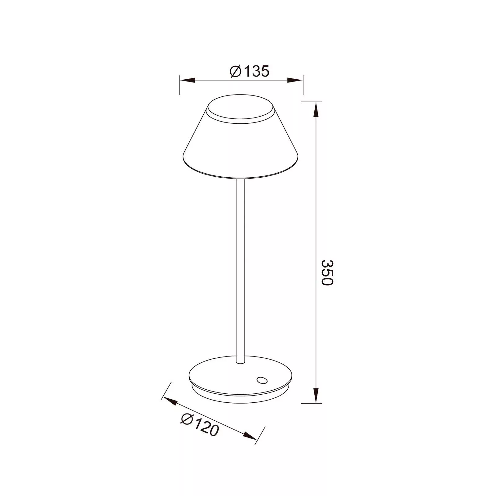 LED-Akkutischleuchte K5, schwarz, Aluminium, IP54, dimmbar günstig online kaufen