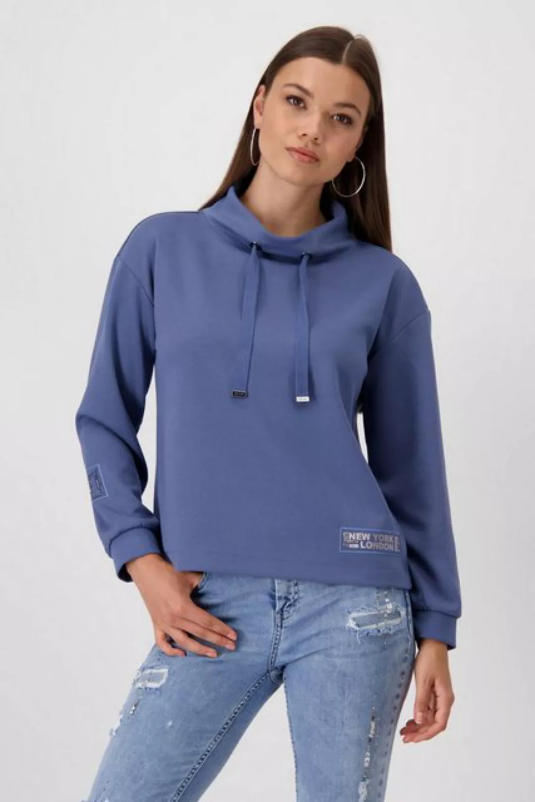 Monari Langarmshirt Pullover, moonlight blue günstig online kaufen