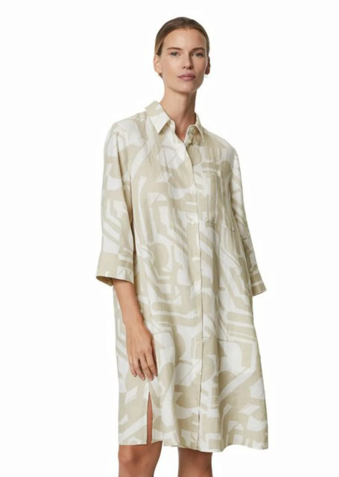 Marc O'Polo Blusenkleid aus bedrucktem Leinen günstig online kaufen
