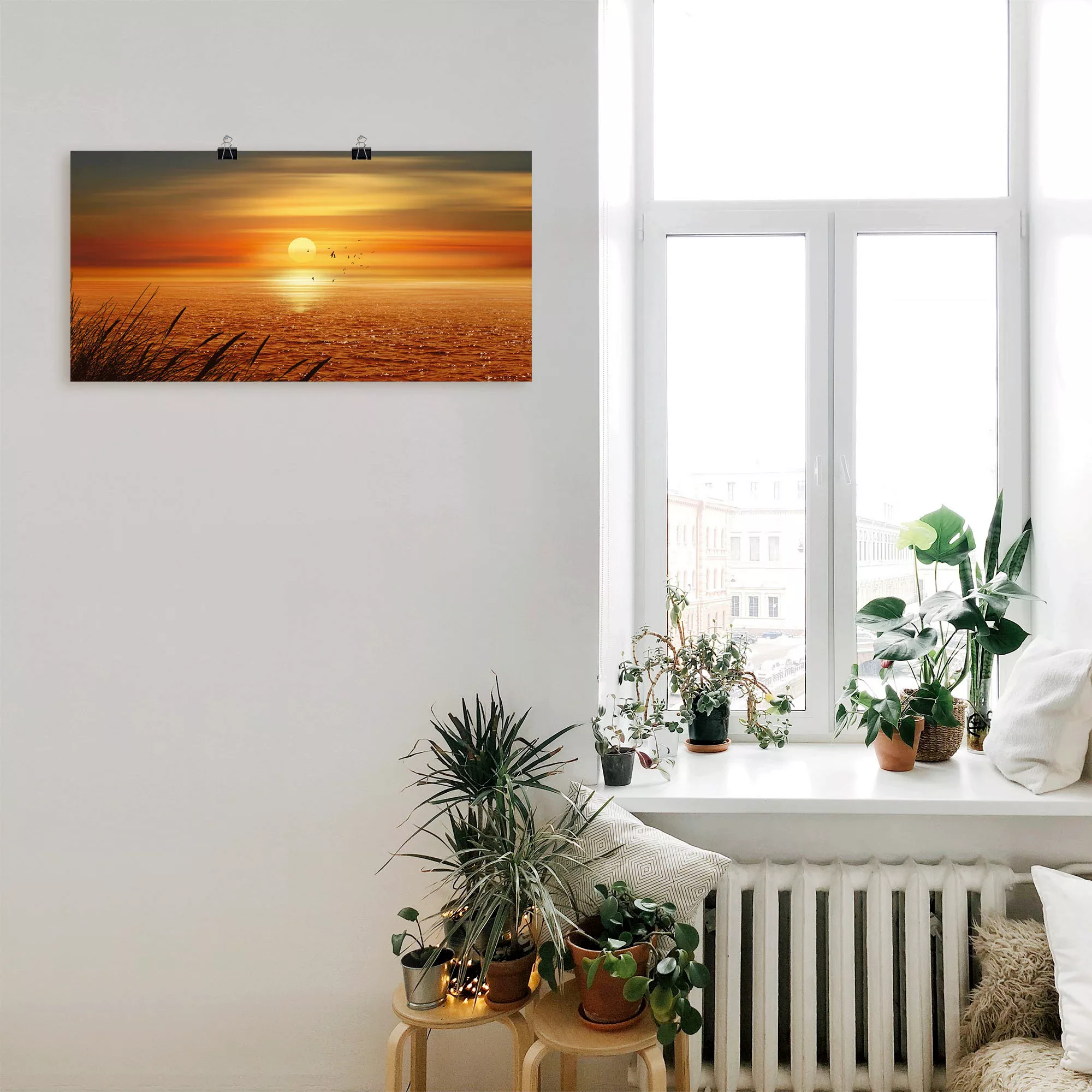 Artland Wandbild »Sonnenuntergang über dem Meer«, Sonnenaufgang & -untergan günstig online kaufen