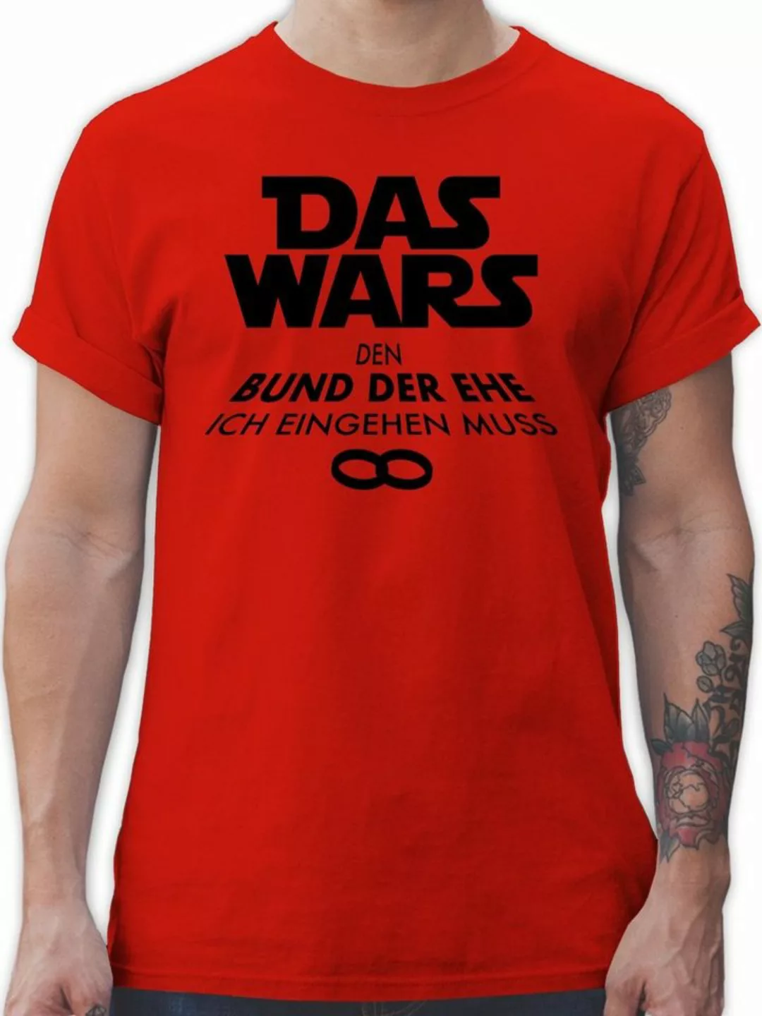 Shirtracer T-Shirt Das Wars Den Bund der Ehe ich eingehen muss schwarz JGA günstig online kaufen