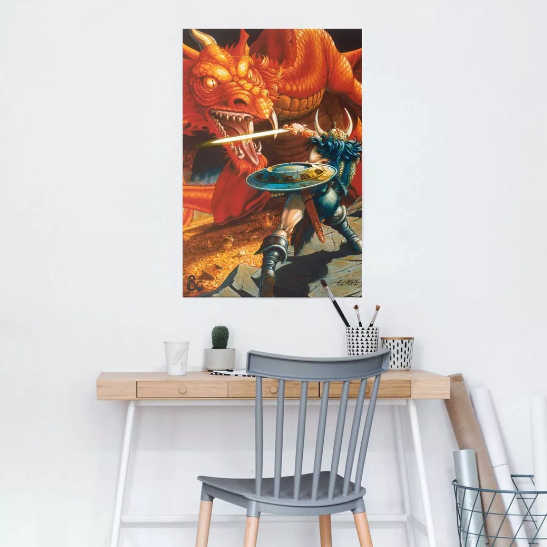 Reinders Poster "Dungeons & Dragons - classic red dragon battle" günstig online kaufen