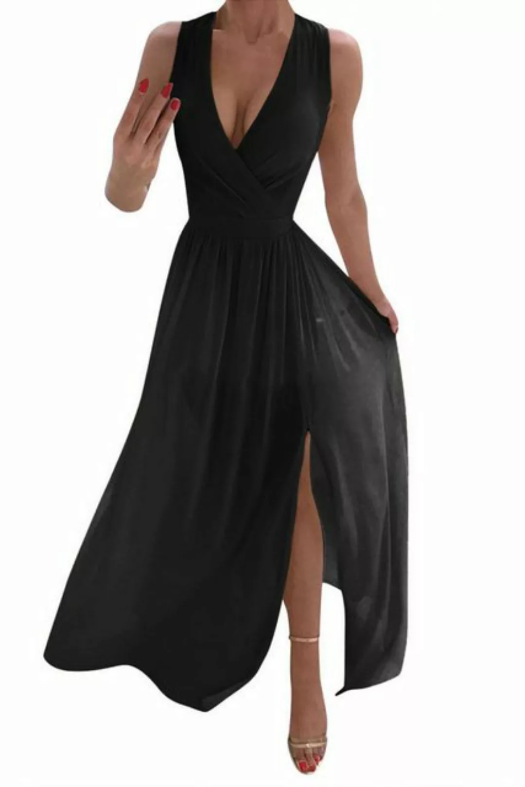 Orient Phoenix Abendkleid Damen Kleider Ohne Arm,V-Ausschnitt Kleiderm,Midi günstig online kaufen