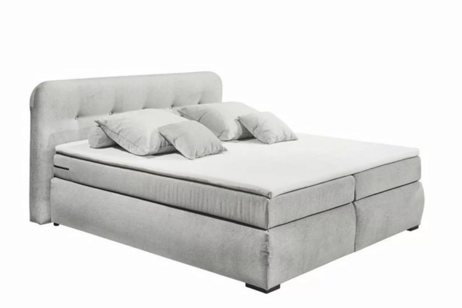 ED EXCITING DESIGN Boxspringliege (180 x 200 cm, La Palma), Silber günstig online kaufen