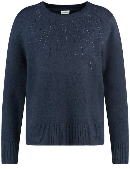 GERRY WEBER Rundhalspullover Strickpullover mit Ziersteinchen günstig online kaufen