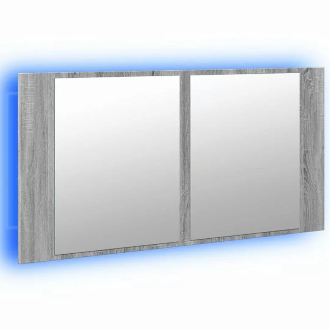 vidaXL Spiegelschrank LED-Spiegelschrank Grau Sonoma 90x12x45 cm Acryl günstig online kaufen