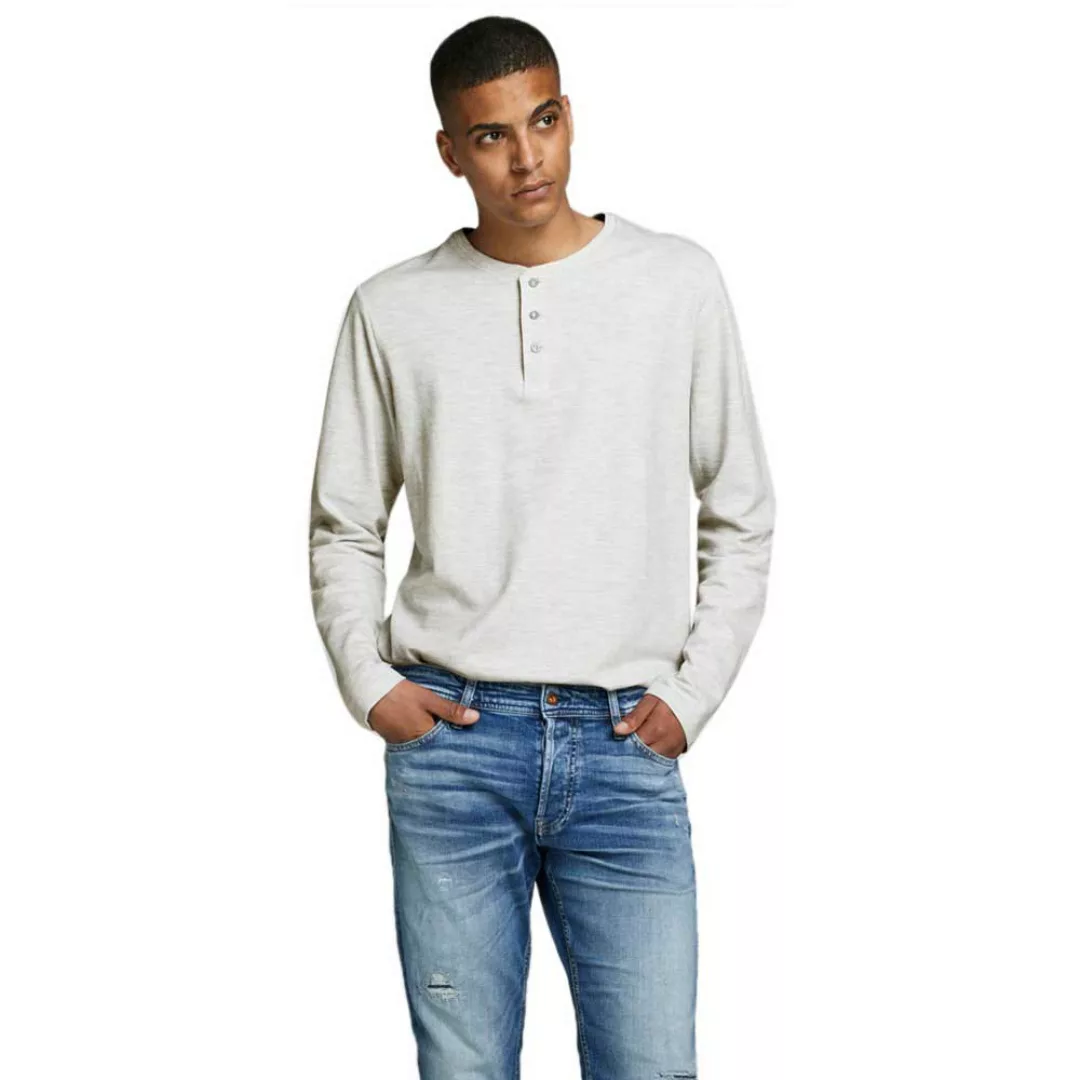 Jack & Jones Jeans Henley Langarm-t-shirt XS Ecru / Regular Fit günstig online kaufen