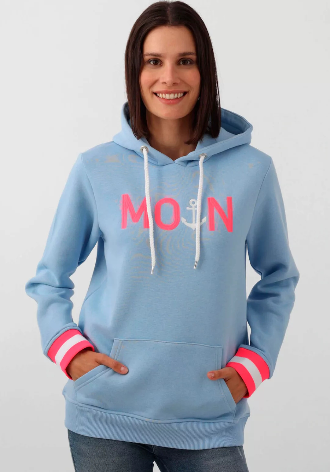Zwillingsherz Kapuzensweatshirt Rahel mit "MOIN"-Schriftzug günstig online kaufen