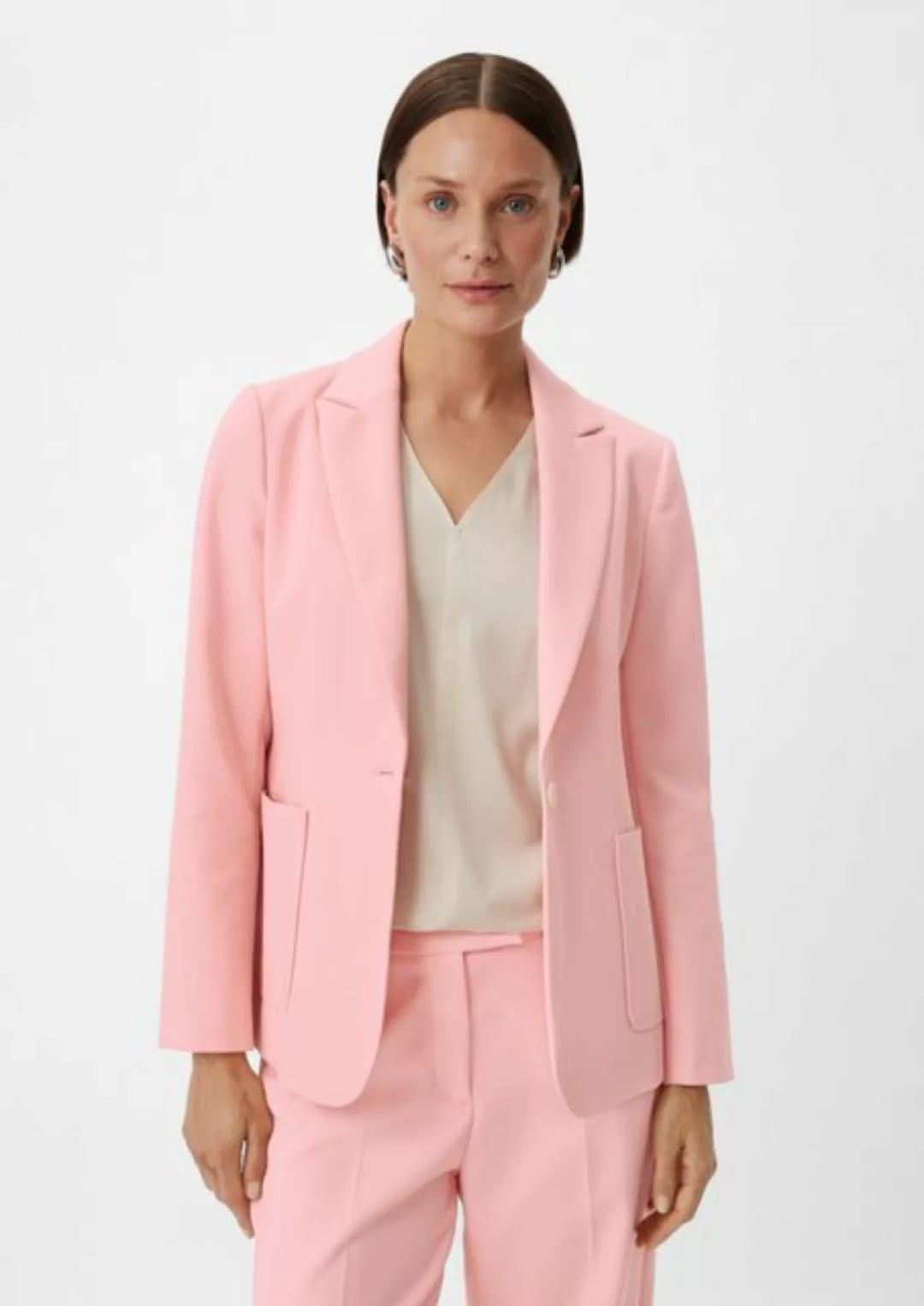 Comma Blusenblazer Blazer mit Herringbone-Muster Logo günstig online kaufen