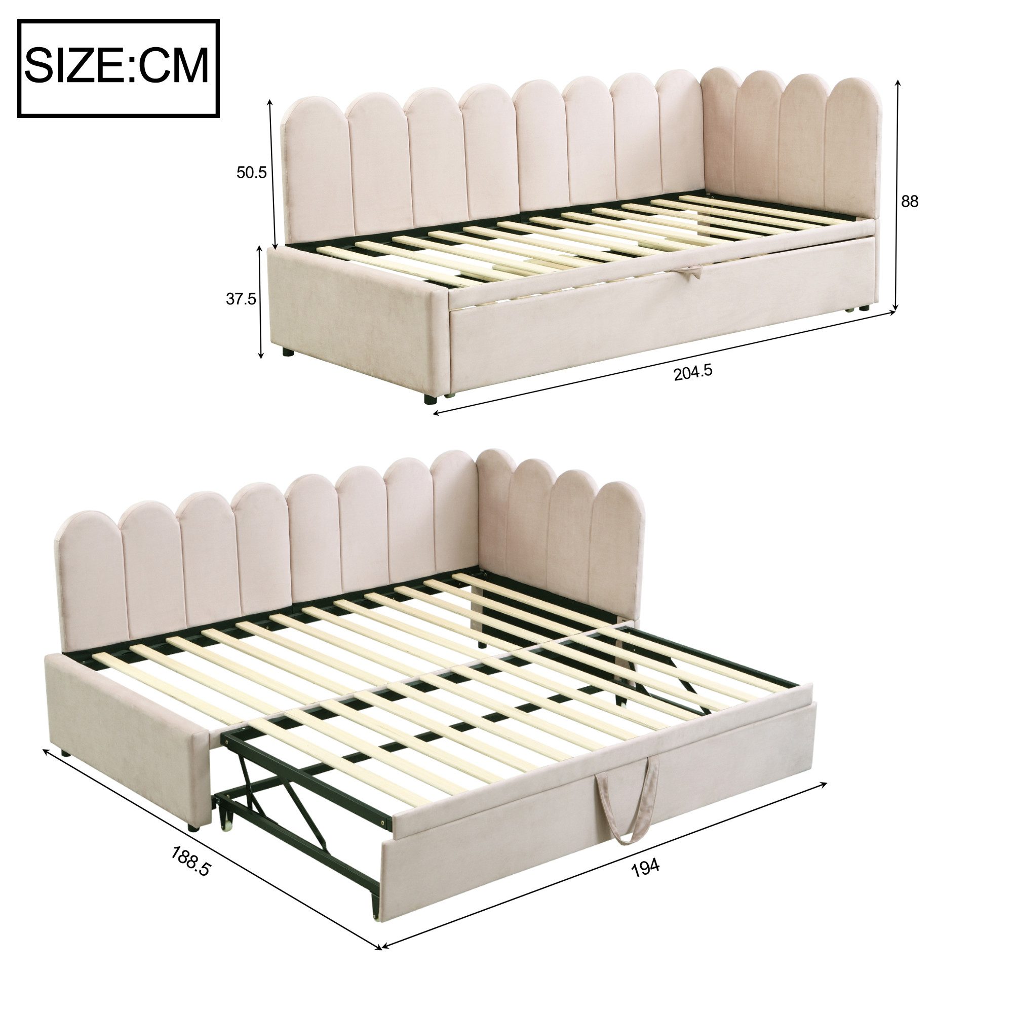 Ulife Daybett L-Form Polsterbett Schlafsofa Tagesbett günstig online kaufen