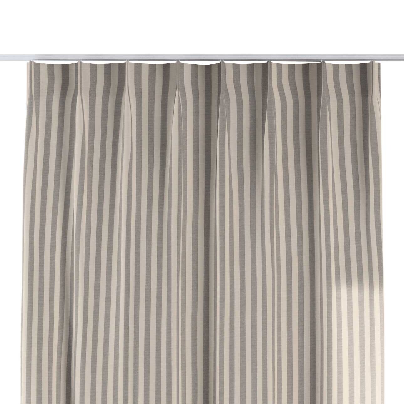 Vorhang mit flämischen 1-er Falten, grau-ecru , Quadro (136-12) günstig online kaufen