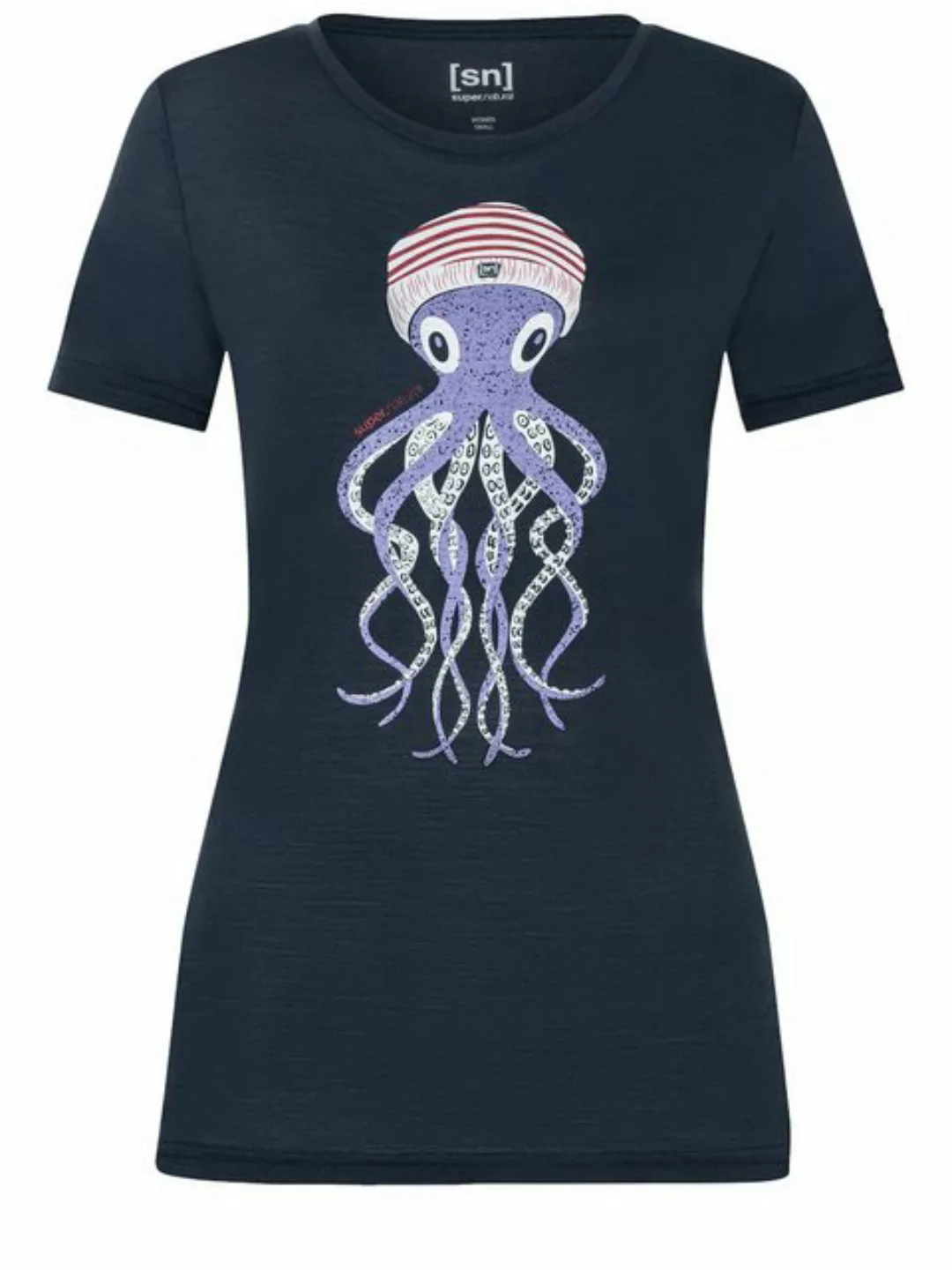 SUPER.NATURAL T-Shirt für Damen, Merino OCTOPUSSY Tier Motiv, Reise, bunt günstig online kaufen