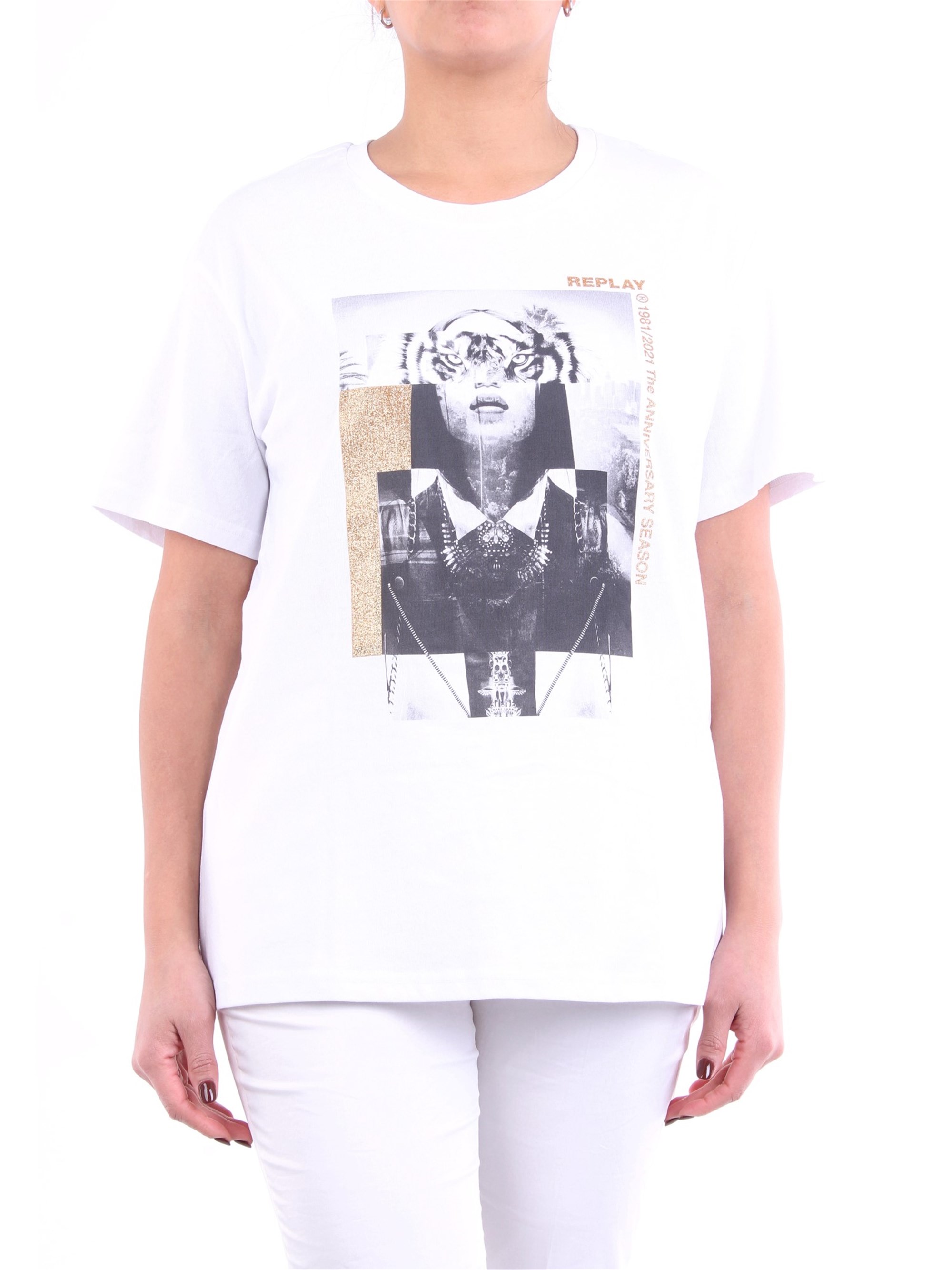 Replay W3301f Kurzärmeliges T-shirt M White günstig online kaufen