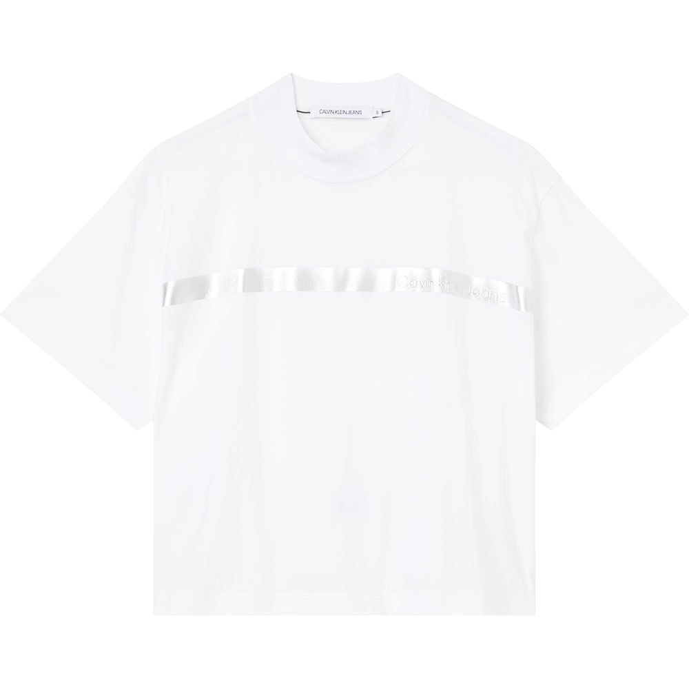 Calvin Klein Jeans Shiny Logo Blocking Kurzärmeliges T-shirt XS Bright Whit günstig online kaufen