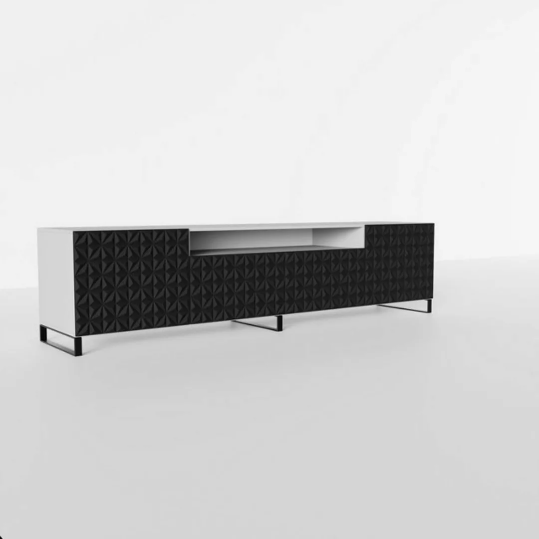 Beautysofa TV-Schrank Modernes RTV-Kabinett mit gefräster Front für Kaleido günstig online kaufen