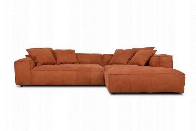 daslagerhaus living Big-Sofa Sofakombination Than Leder terracotta günstig online kaufen