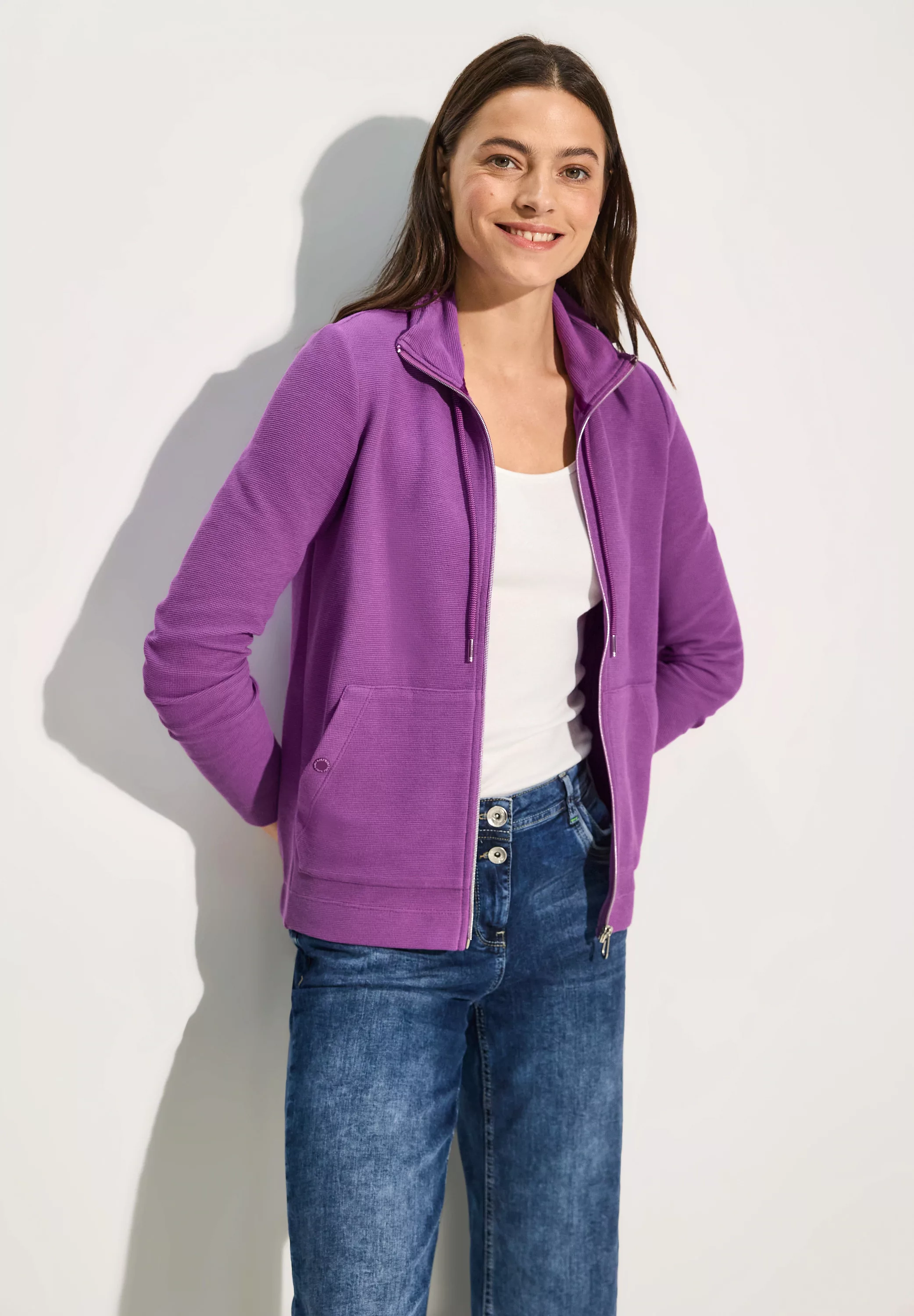 Cecil Sweatjacke Cecil Leichte Sweatjacke in Universal Blue (1-tlg) Nicht V günstig online kaufen