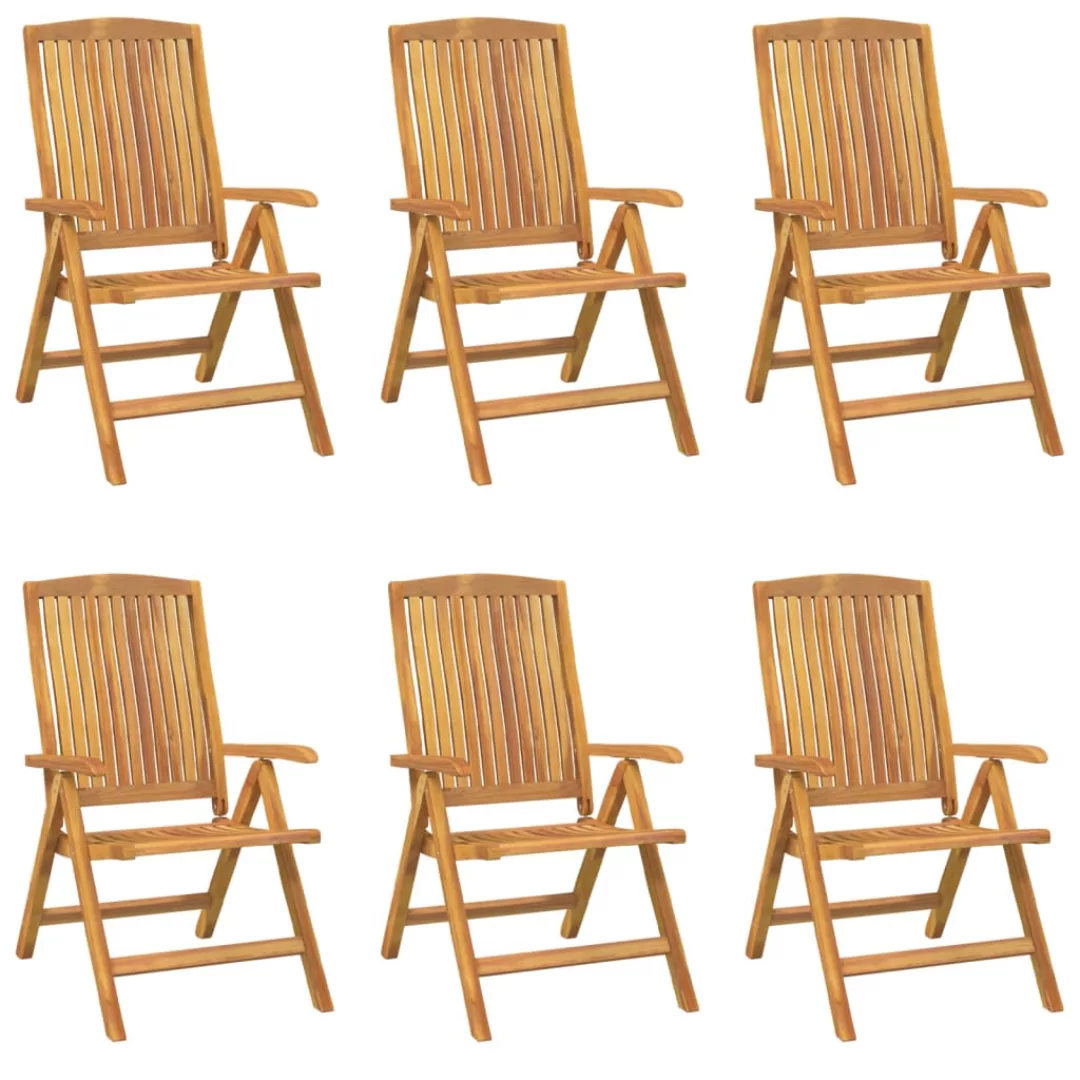 Vidaxl Gartenstühle 6 Stk. Verstellbar Massivholz Teak günstig online kaufen