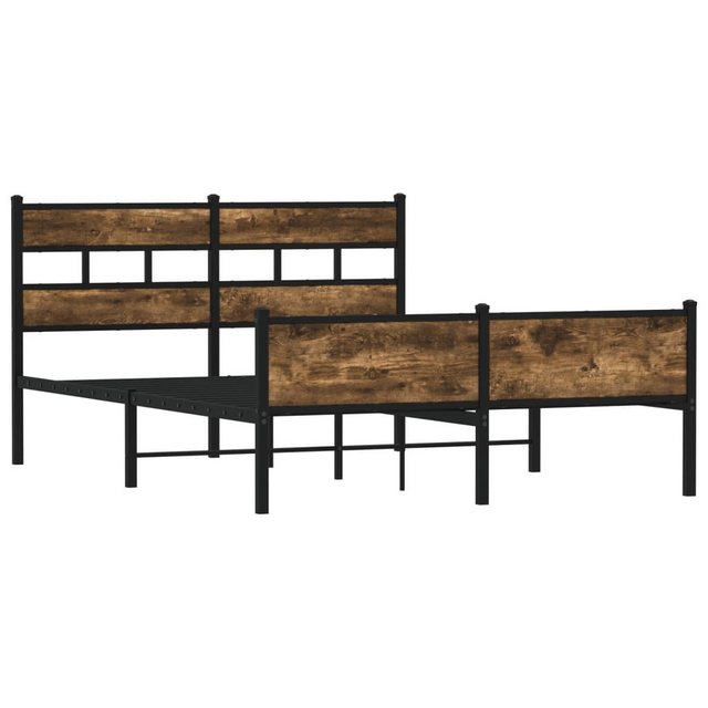 vidaXL Bett Bettgestell ohne Matratze Räuchereiche 140x190 cm Holzwerkstoff günstig online kaufen