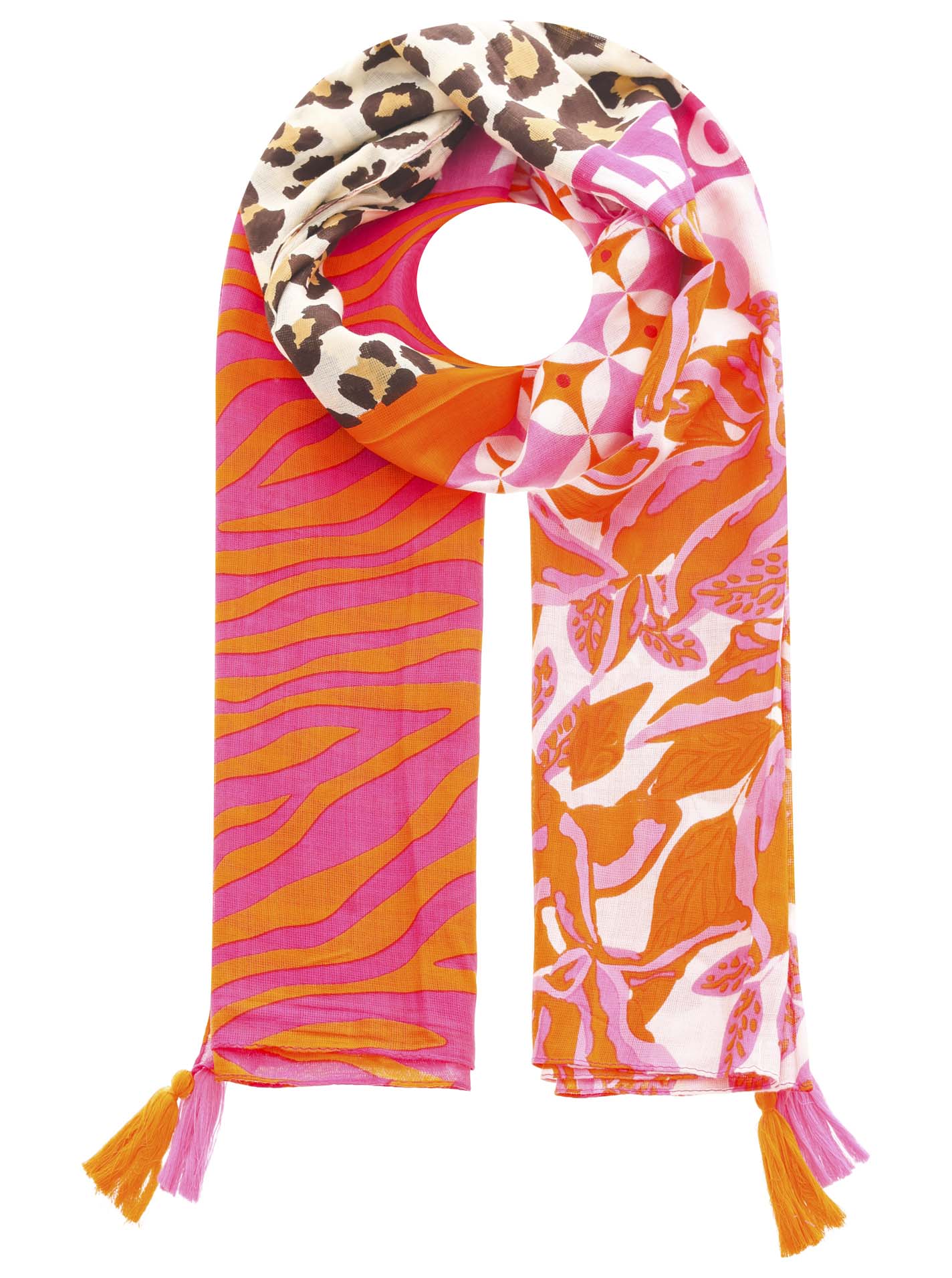Zwillingsherz Modetuch ""Wild Flower"", Mit Leo und Zebra Muster günstig online kaufen