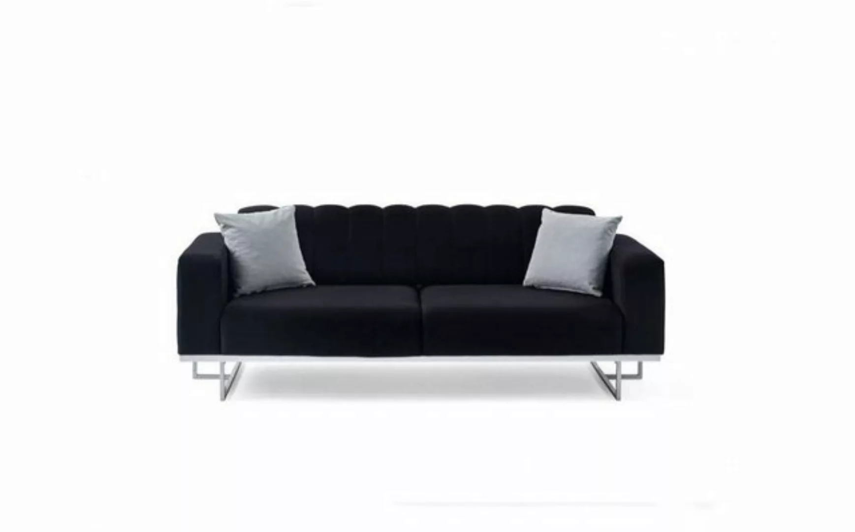JVmoebel 3-Sitzer Schwarzer Luxus 3-Sitzer Moderne Wohnzimmer Polster Couch günstig online kaufen