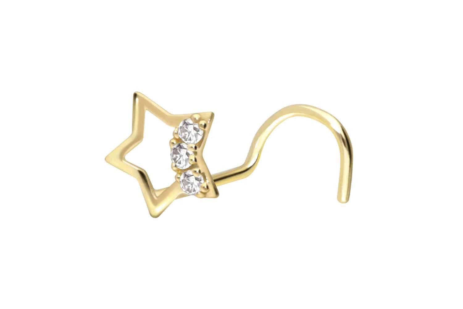 PIERCINGLINE Nasenpiercing 14/18 Karat Gold Nasenstecker günstig online kaufen