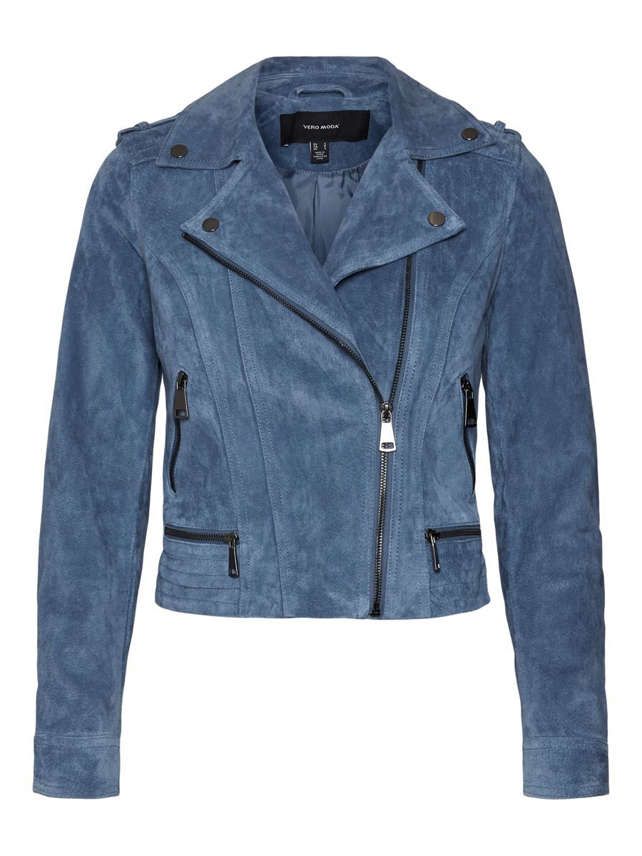 VERO MODA Wildleder Jacke Damen Blau günstig online kaufen