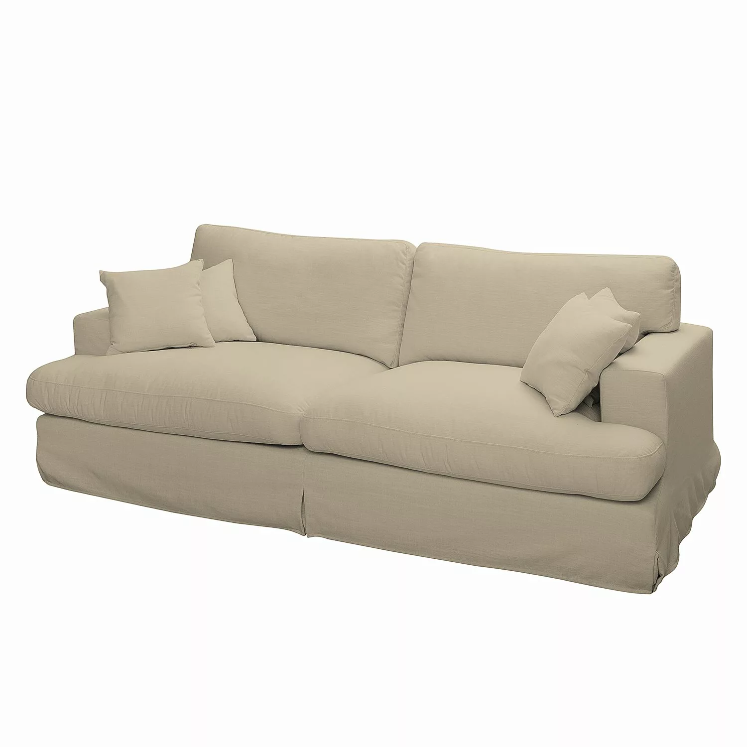 home24 Maison Belfort Sofa Mormès 3-Sitzer Beige Webstoff 229x95x105 cm (Bx günstig online kaufen