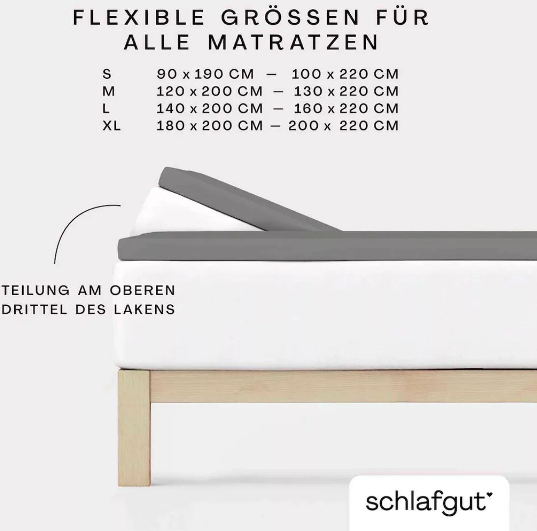 Schlafgut Spannbettlaken »Pure Split-Topper«, MADE IN GREEN by OEKO-TEX® günstig online kaufen