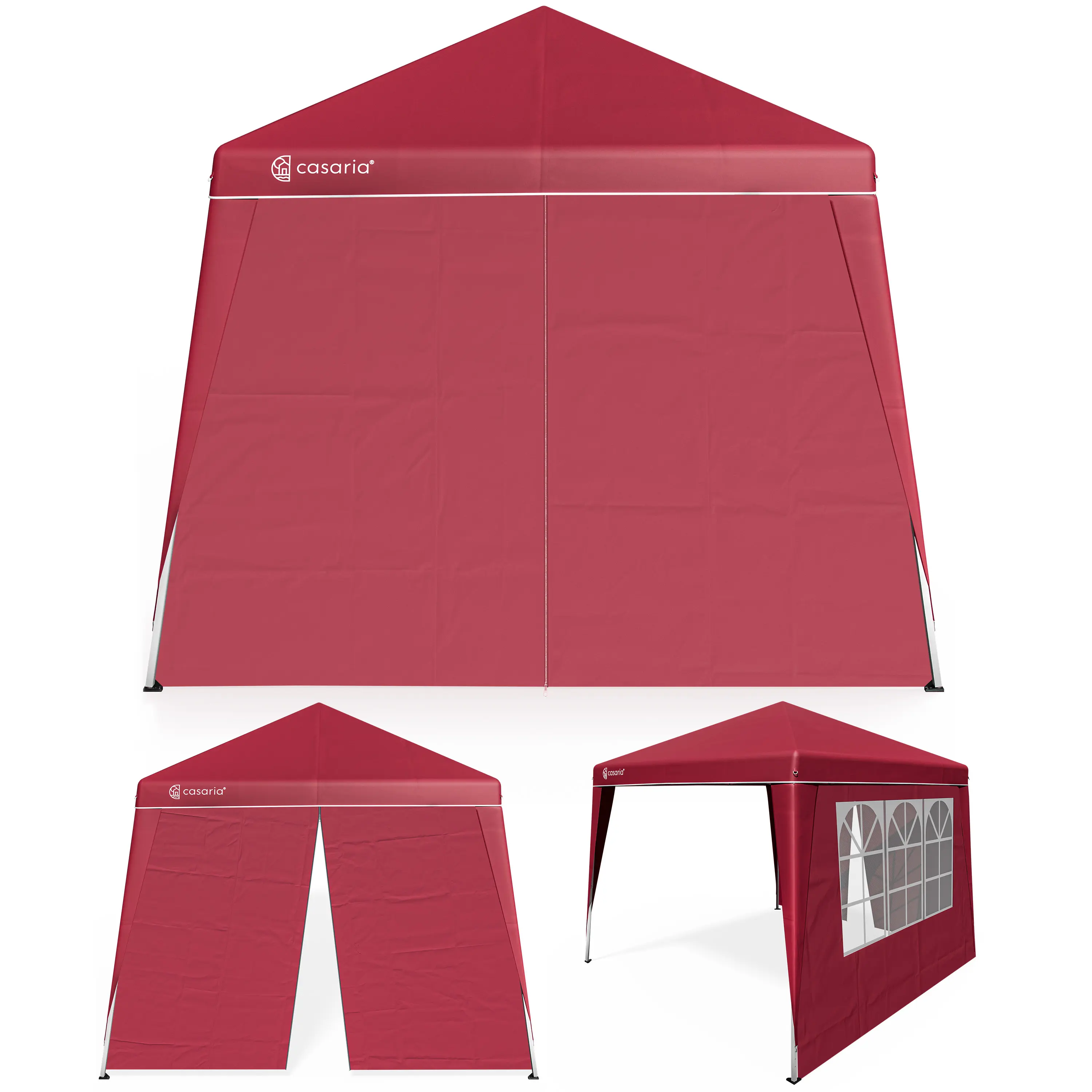 Faltpavillon Capri Rot 3x3m inkl 2 Seitenwänden günstig online kaufen