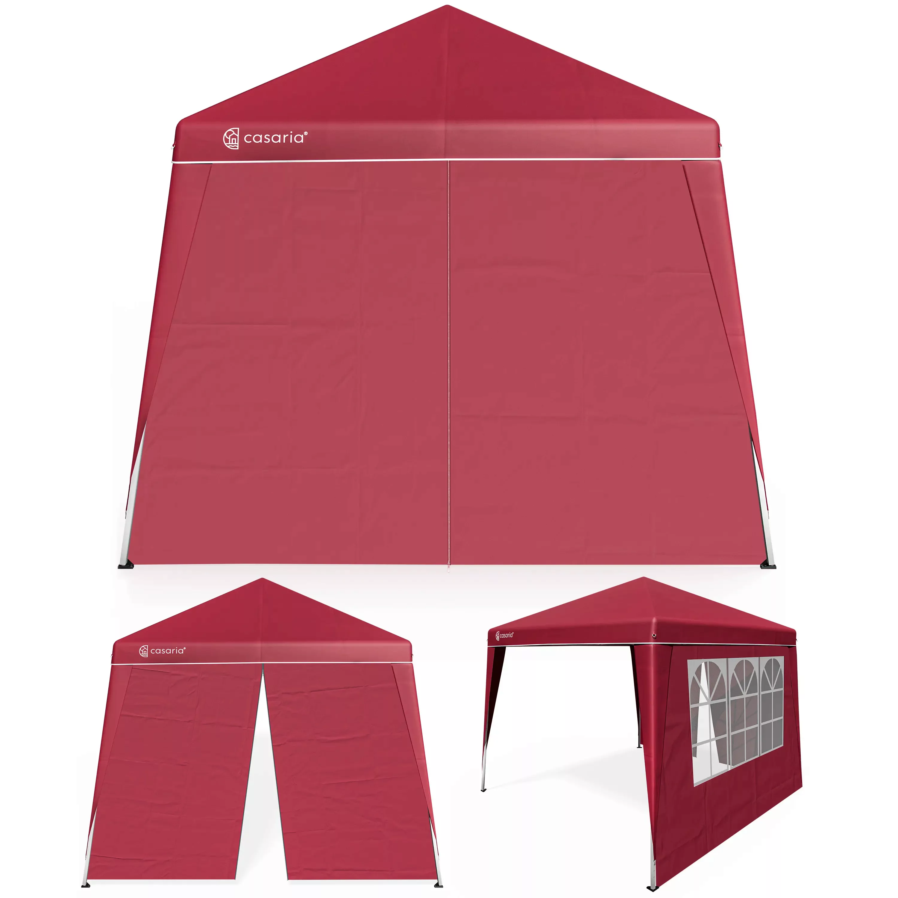 Faltpavillon Capri Rot 3x3m inkl 2 Seitenwänden günstig online kaufen