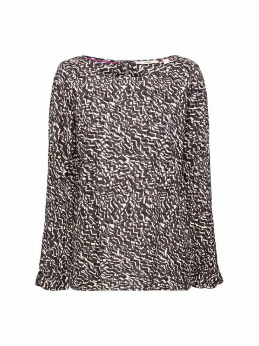 Esprit Langarmbluse Bluse mit Muster und Cut-out am Ärmel günstig online kaufen