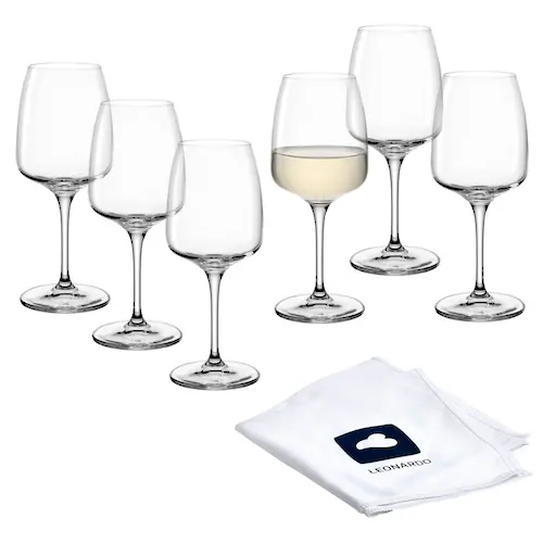 LEONARDO Weißweinglas »Rieslinggläser CESTI + Poliertuch«, (Set, 7 tlg.), 6 günstig online kaufen