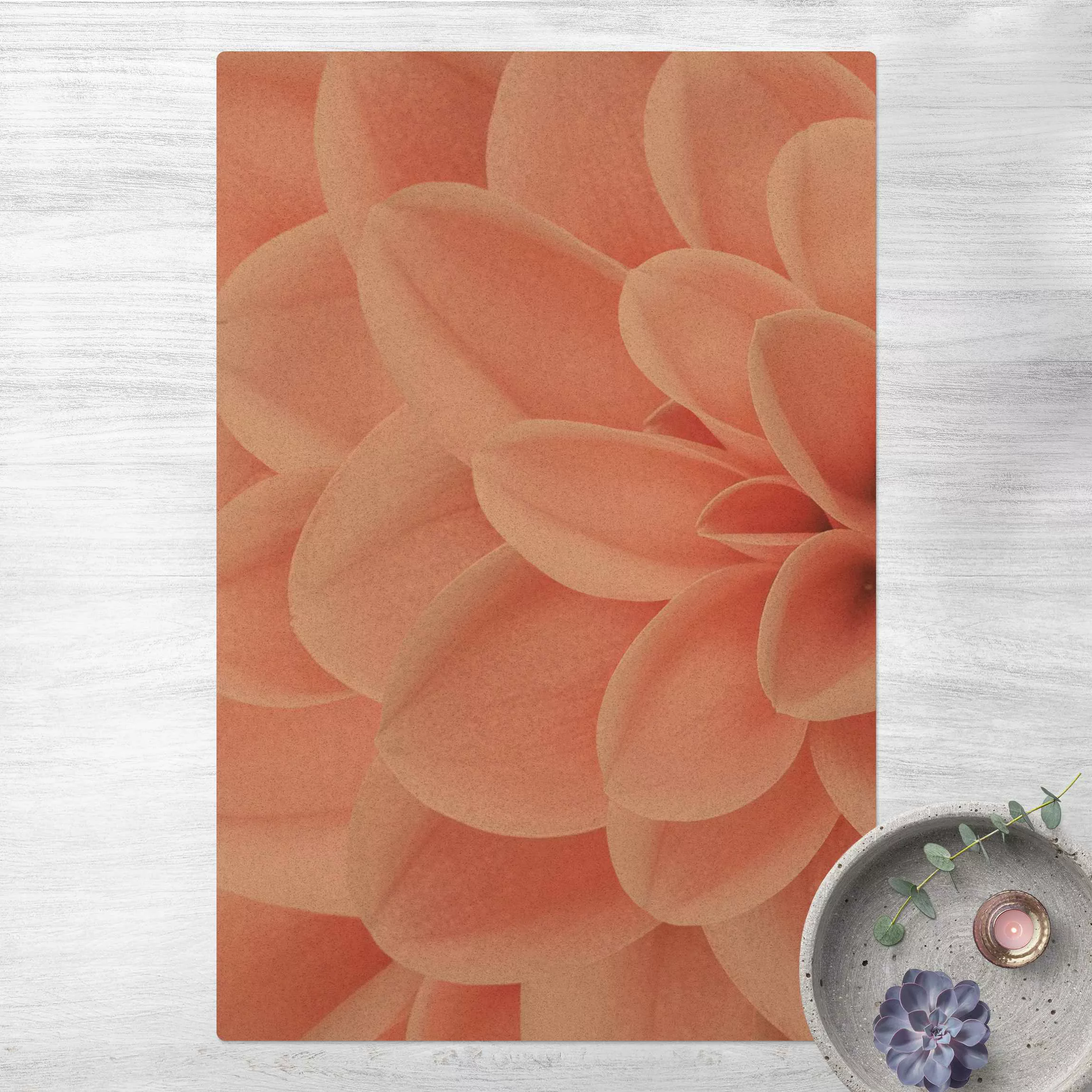 Kork-Teppich Dahlie Rosa Blütenblätter Detail günstig online kaufen