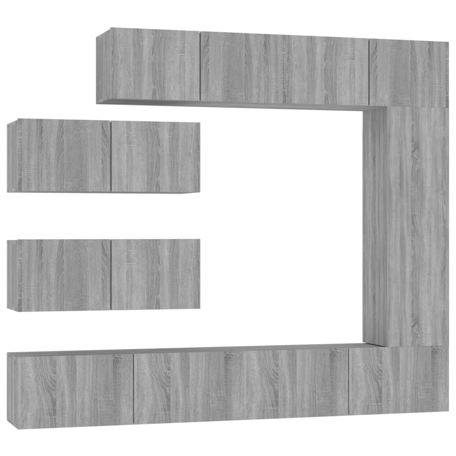 vidaXL 7-tlg. TV-Schrank-Set Grau Sonoma Holzwerkstoff 1 günstig online kaufen