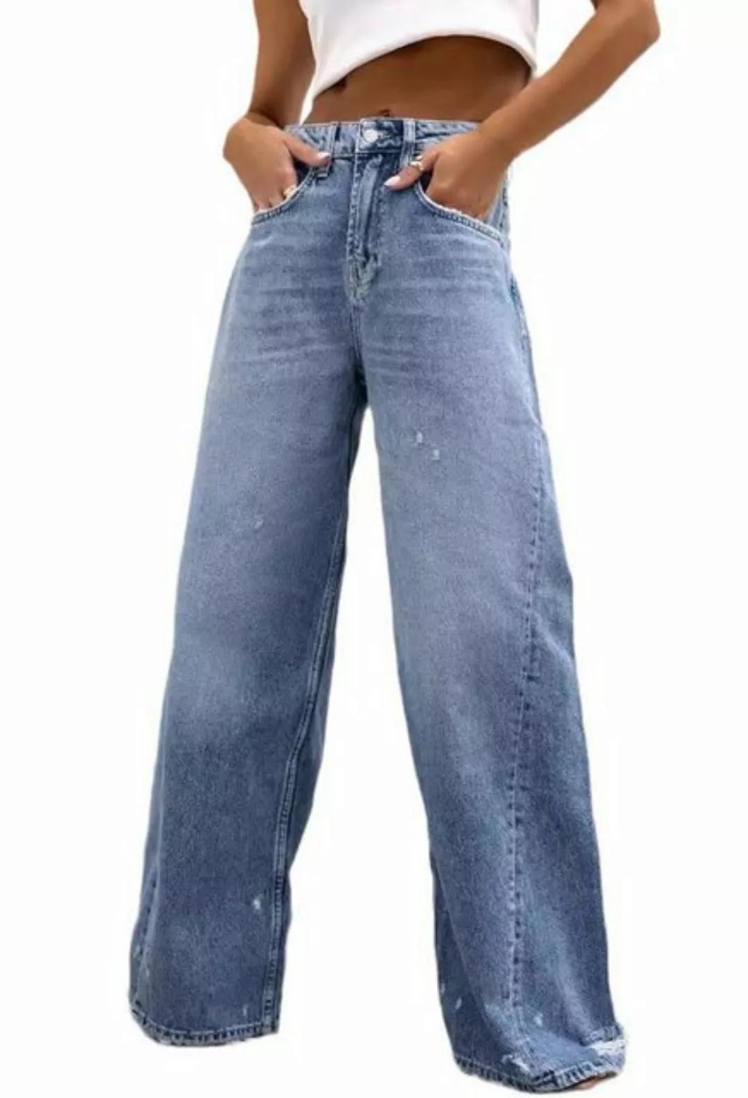 CHENIN Slouchy Jeans Retro-jeans mit geradem, zerrissenem bein und weitem b günstig online kaufen