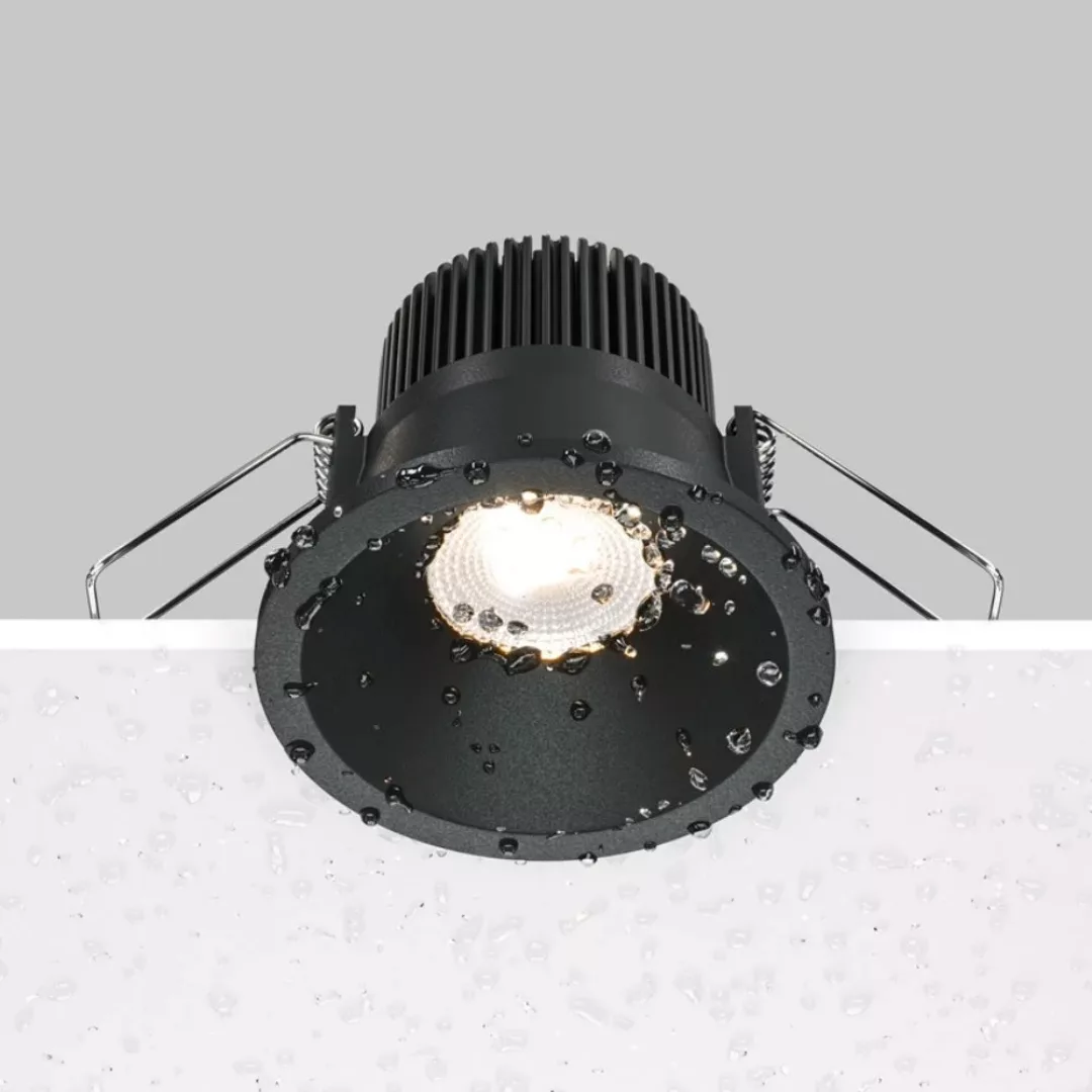 LED Deckeneinbaustrahler Zoom in Schwarz 6W 370lm IP65 3000K günstig online kaufen