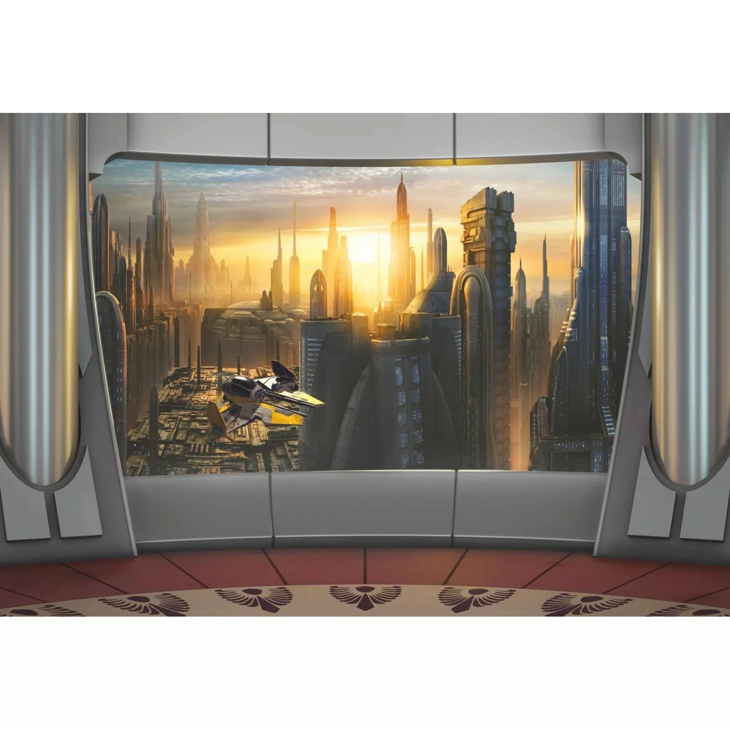 Disney Fototapete Star Wars Coruscant Grau Rot und Beige 368 x 254 cm 61222 günstig online kaufen