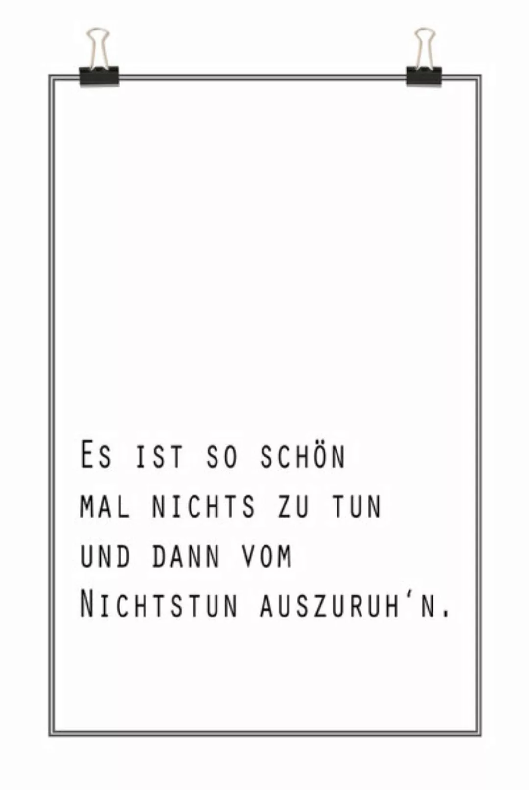 Poster / Leinwandbild - Zitat Nichtstun - Oma Anna günstig online kaufen