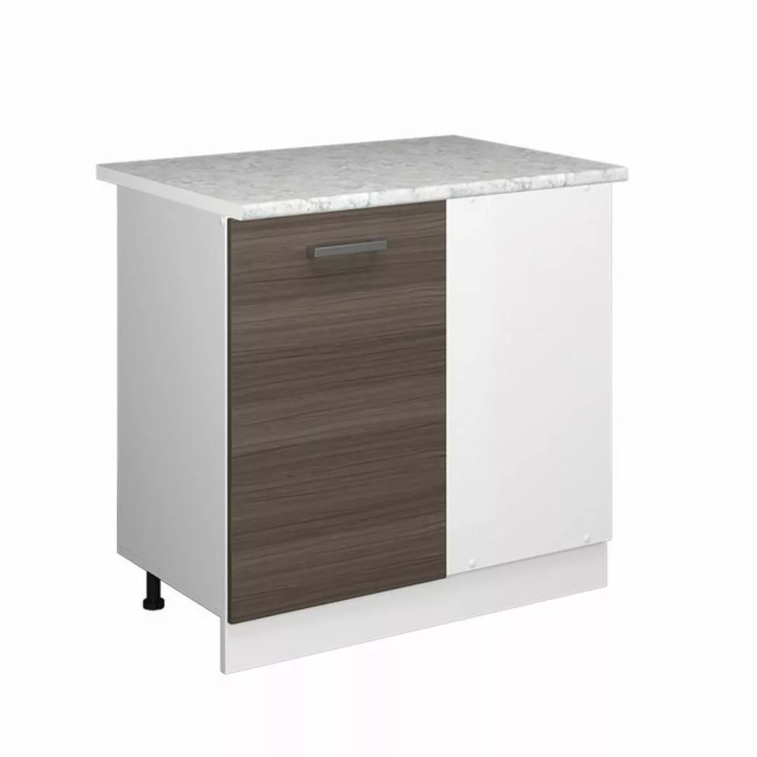 Vicco Eckunterschrank Küchenunterschrank R-Line 86 cm Weiß Edelgrau Arbeits günstig online kaufen