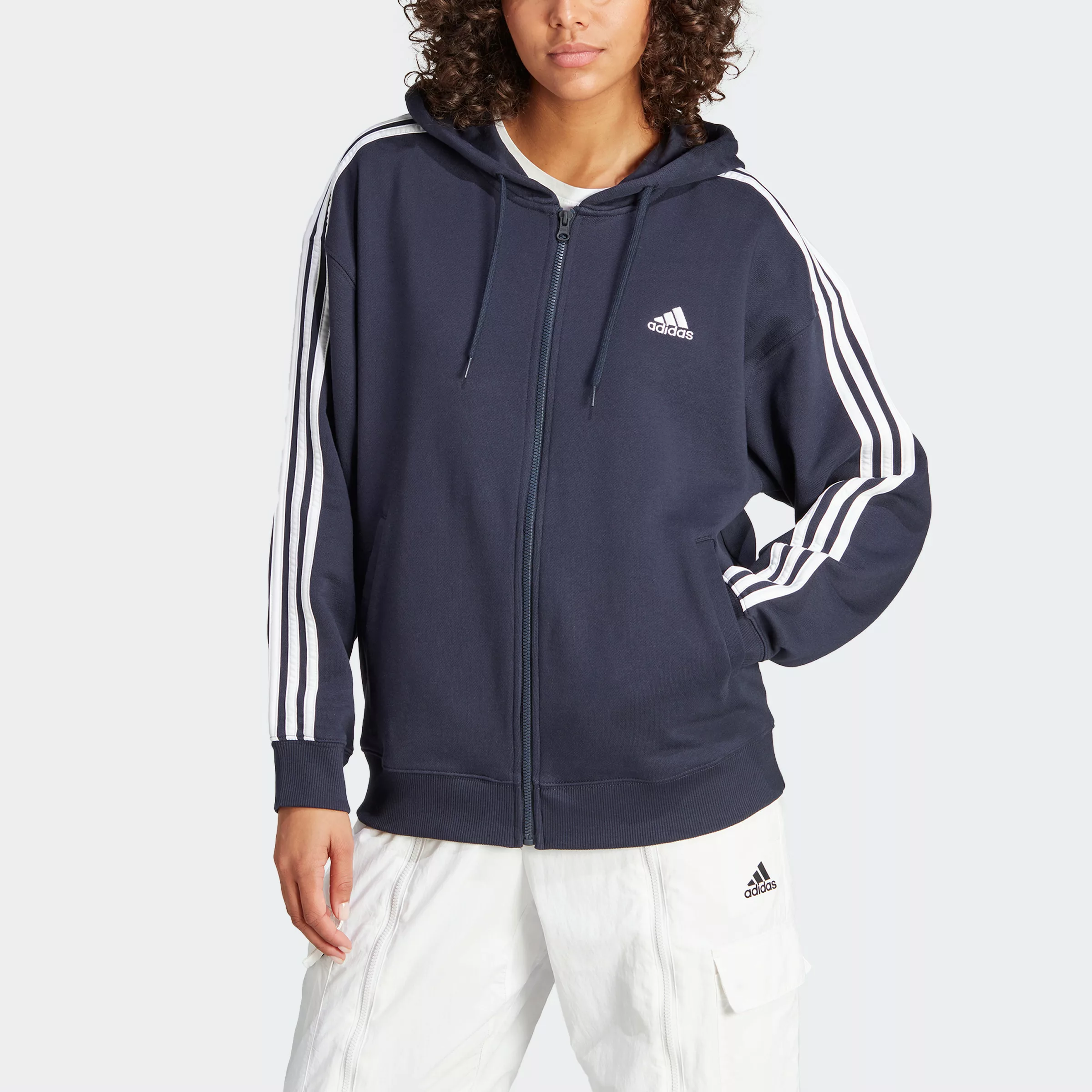 adidas Sportswear Kapuzensweatjacke "ESSENTIALS 3STREIFEN FRENCH TERRY OVER günstig online kaufen